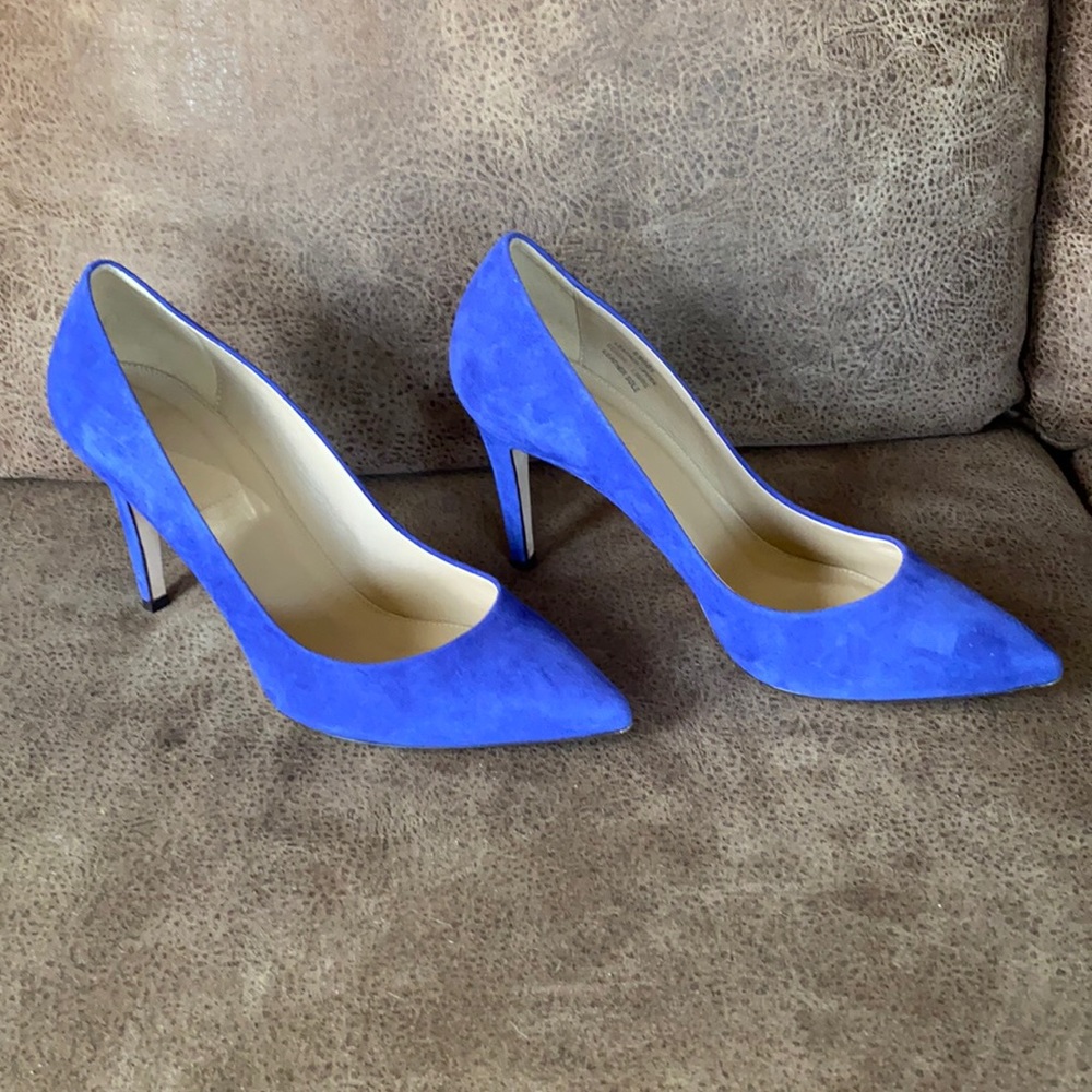 J. Crew Genuine leather. Blue Suede. Made in Italy. Size 9.5